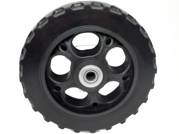 Rubber Wheel Black 5" W/ Ball Bearing ( I D 5/16" SPOKED)