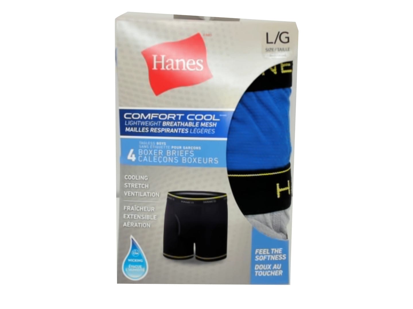 Boxer Briefs Boy's 4pk. Large Tagless Comfort Cool Hanes - Brantford Surplus