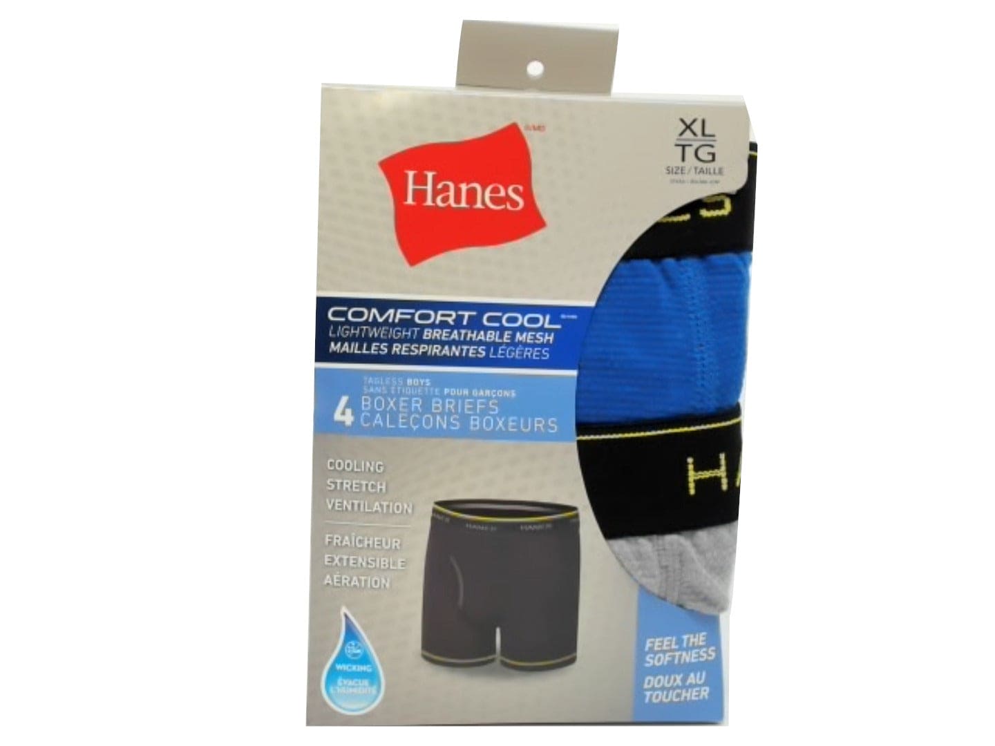 Boxer Briefs Boy's 4pk. XL Boys Tagless Comfort Cool Hanes - Brantford Surplus