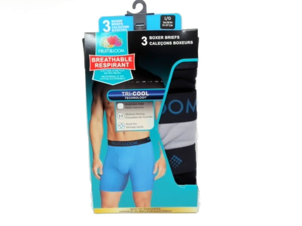 Boxer Briefs 3pk. Large Fruit Of The Loom Assorted