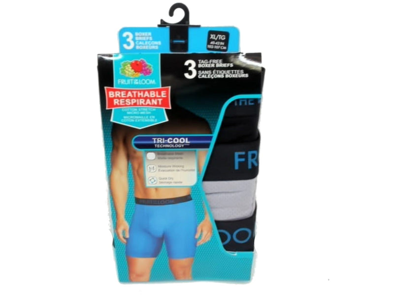 Boxer Briefs 3pk. XL Fruit Of The Loom Assorted