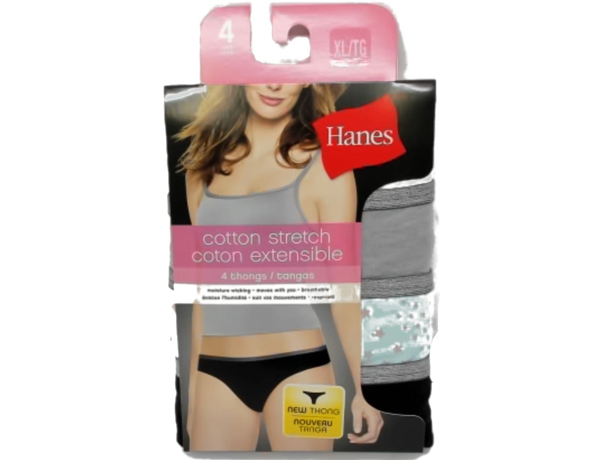 Cotton Stretch Thongs 4pk. XL Hanes - Brantford Surplus