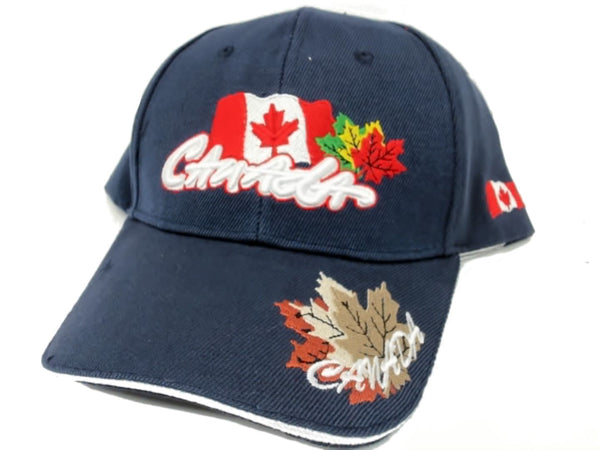 Canada Cap Canada Flag w/3 Maple Leafs Assorted