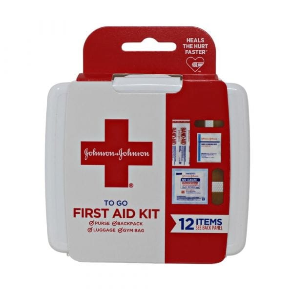 J&J FIRST-AID TO-GO! 12CT MINI DURABLE PLASTIC CASE - Brantford Surplus