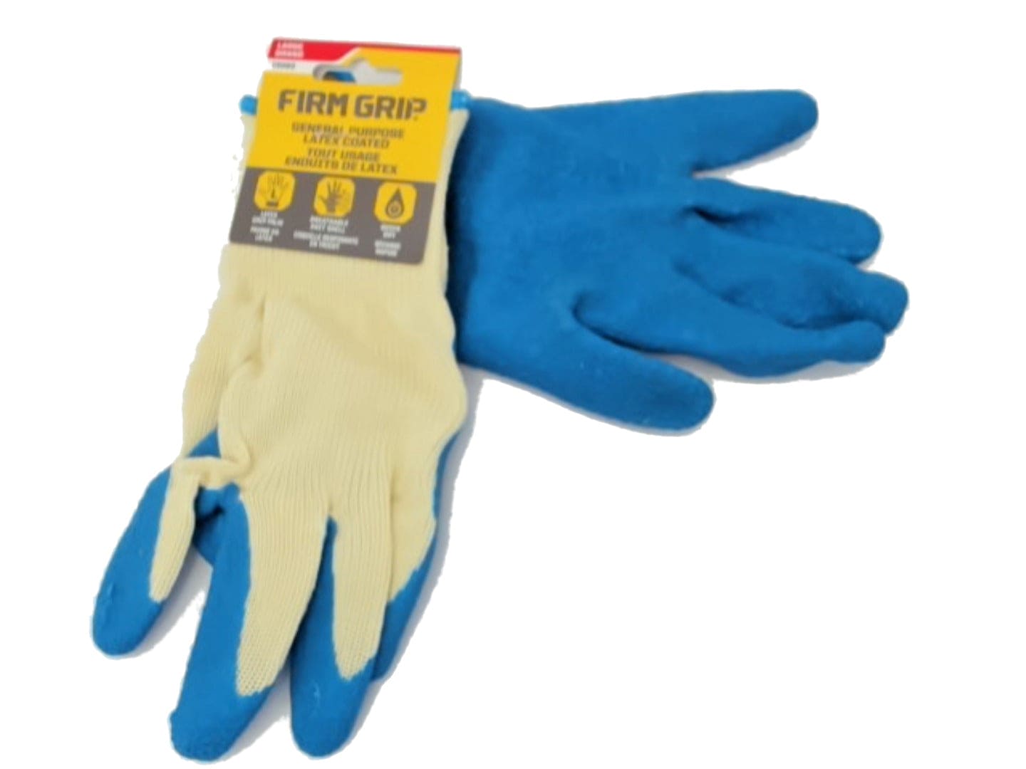 Work Gloves Latex Coated Large General Purpose Firm Grip (promo) - Brantford Surplus