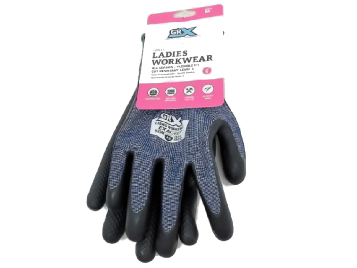 Work Gloves Ladies Medium All Season Flex Fit Cut Level 3 Grx - Brantford Surplus