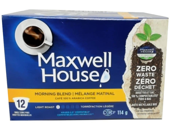 Coffee Maxwell House Morning Blend 12 Pods 114g. Light Roast (ENDCAP)