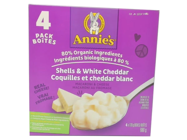 Mac & Cheese Shells & White Cheddar 4pk. Annie's