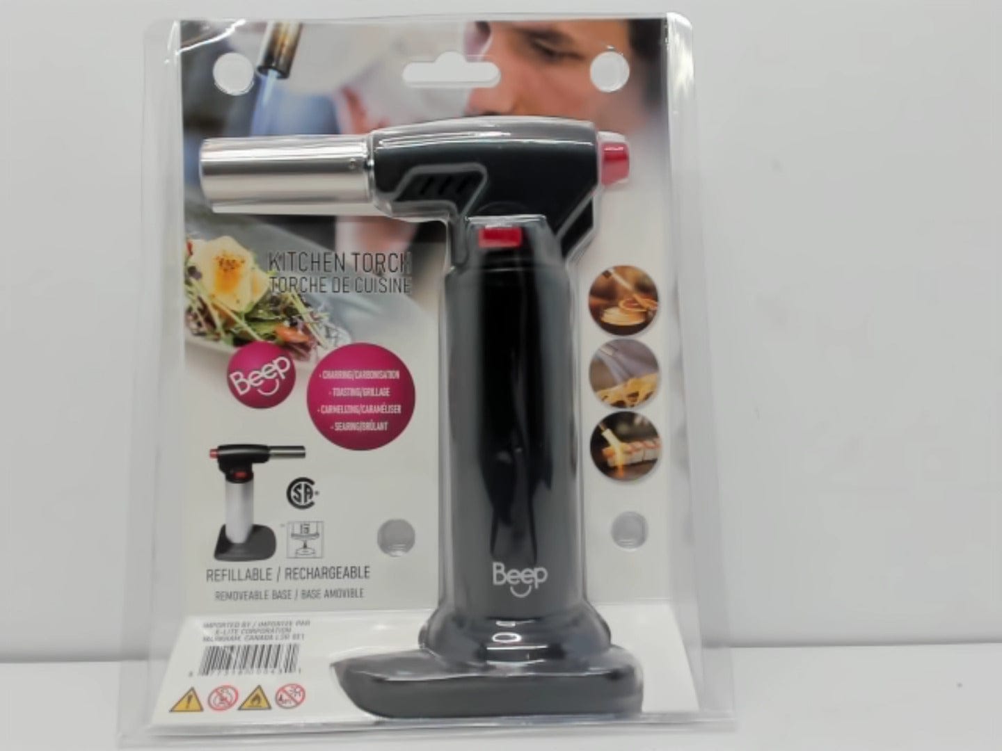 Kitchen Torch Black w/Removable Base Refillable Beep - Brantford Surplus