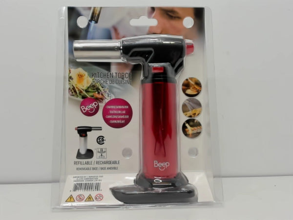 Kitchen Torch Red W/removable Base Refillable Beep