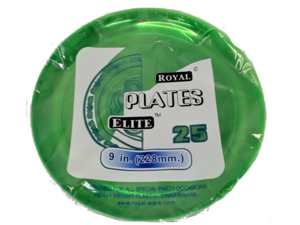 Plastic Plate Set 9" Round Green 25pk.