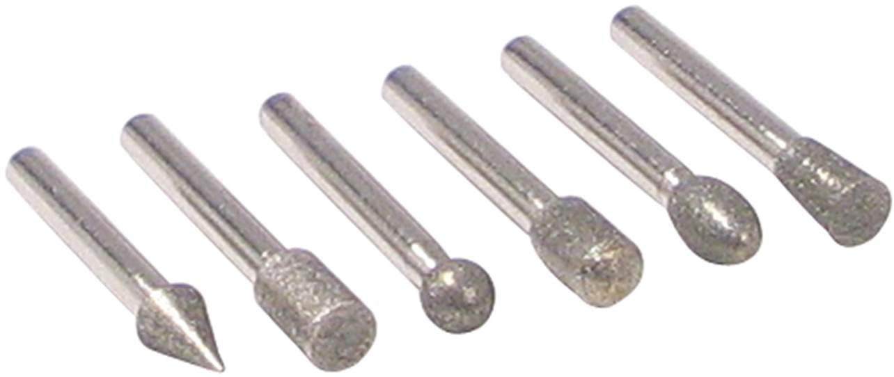 Diamond pionts 6 pc 1/4 shank for use on ceramic, glass, jade, steel to engrave, carve, finish - Brantford Surplus