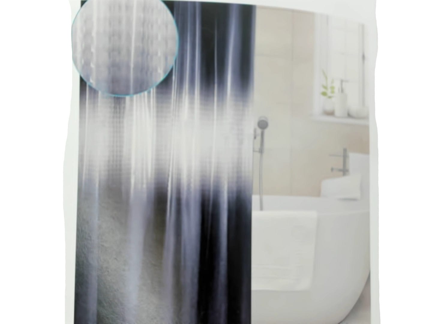 3D ombre shower curtains with metal grommets 70x72inch 178x183cm navy - Brantford Surplus