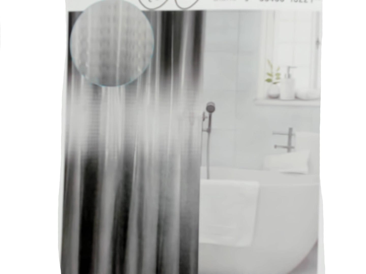 3D ombre shower curtains with metal grommets 70x72inch 178x183cm grey - Brantford Surplus