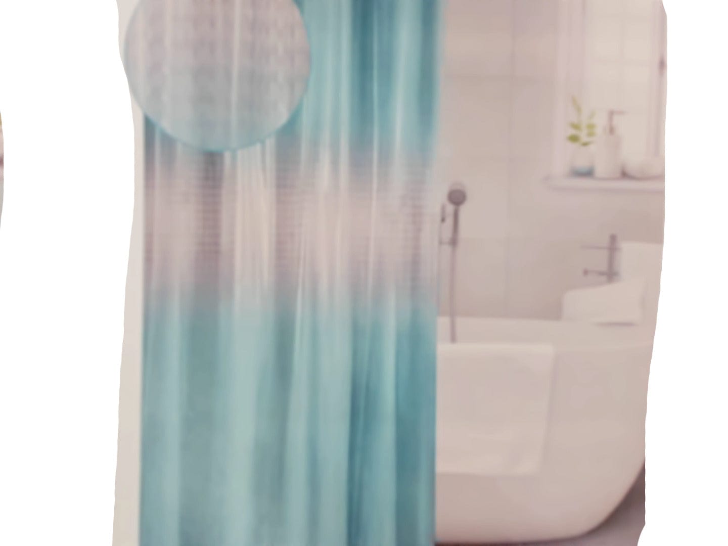 3D ombre shower curtains with metal grommets 70x72inch 178x183cm aqua - Brantford Surplus