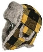Fur lumberjack hat - white-black plaid
