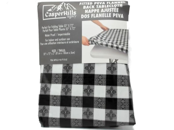 Fitted PEVA Table Cloth 32"x72"x2" Flannel Back Casperhills
