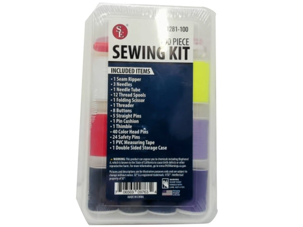 Sewing Kit 100pcs. In Plastic Storage Case