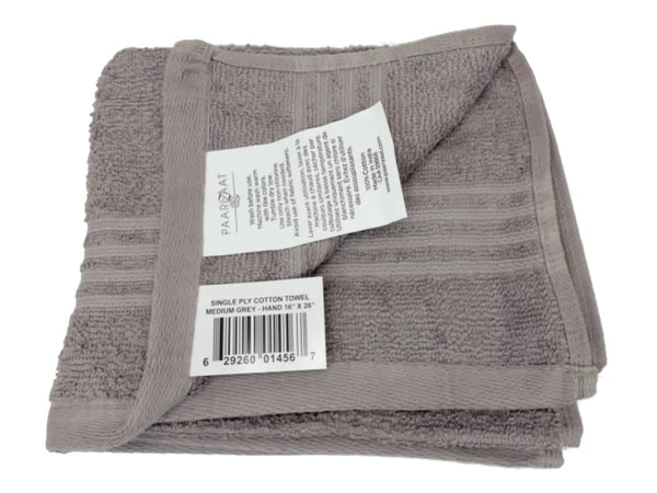 Cotton Hand Towel Medium Grey 16"x26" Paarizaat