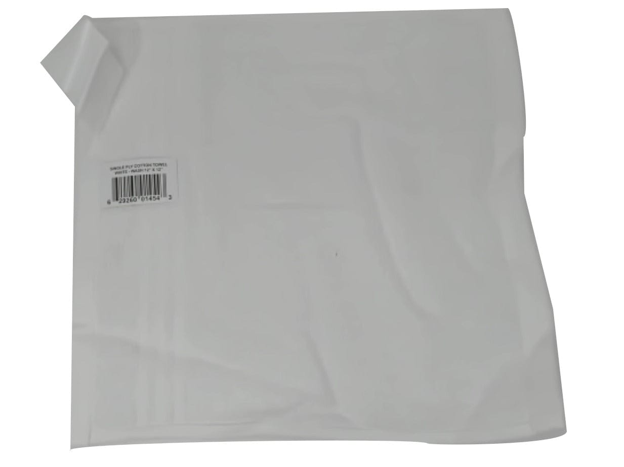 Cotton Wash Towel White 12"x12" Paarizaat - Brantford Surplus