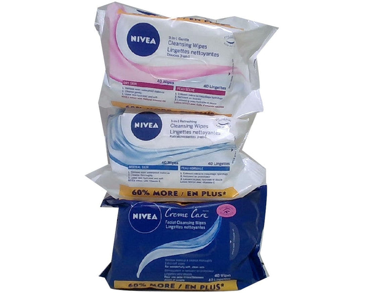 Cleansing Wipes 40pk. Nivea Ass't In Display