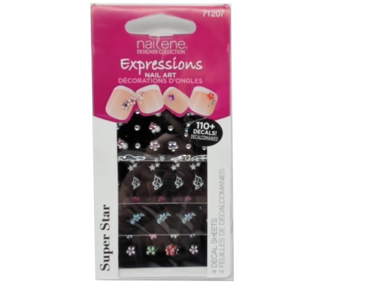 Nail Art Super Star 4 Decal Sheets Nailene Expressions - Brantford Surplus