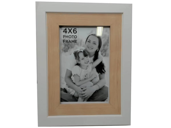 Picture Frame 4"x6" Two Tone White/natural