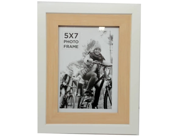 Picture Frame 5"x7" Two Tone White/Natural