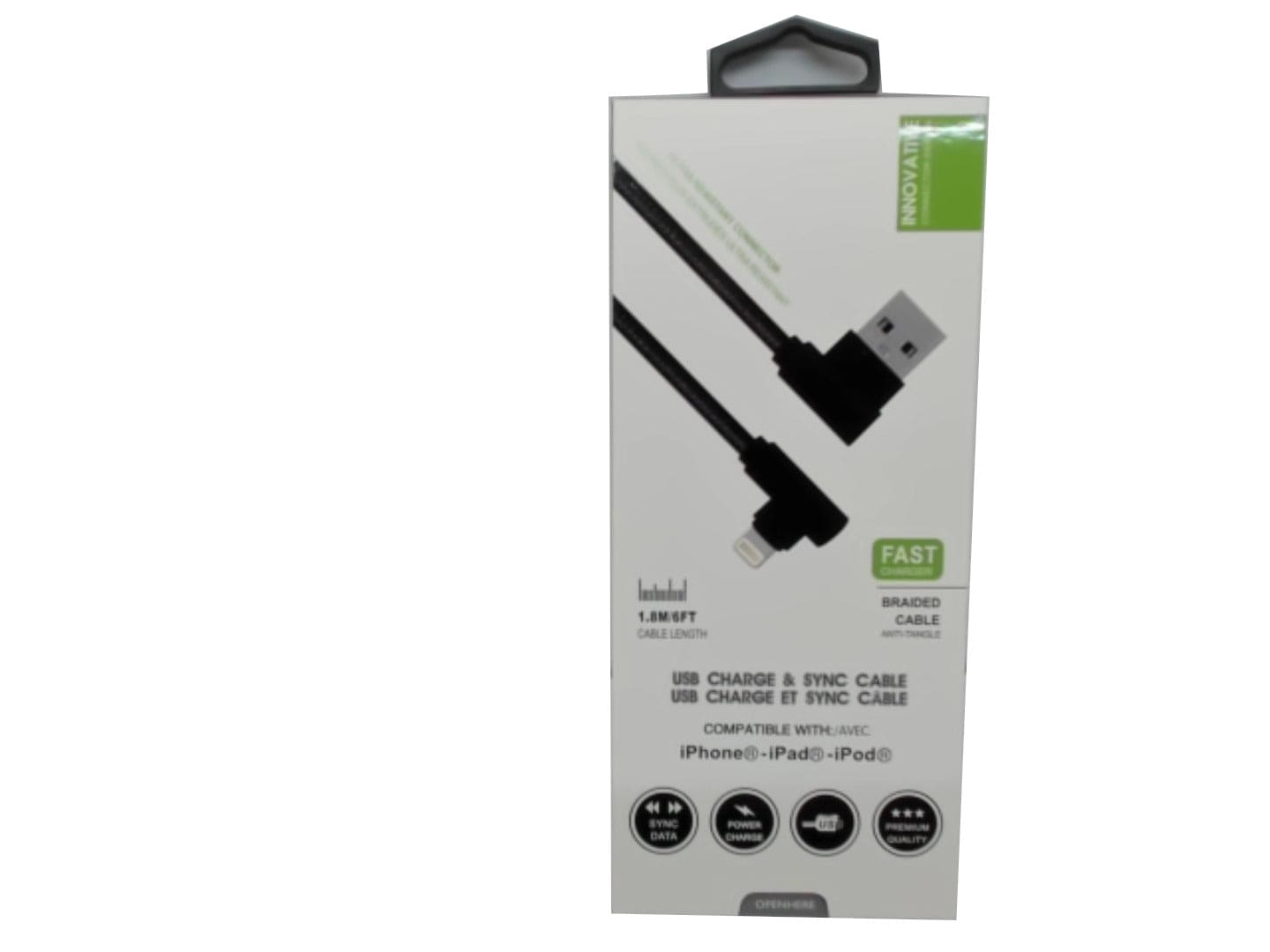 Charge and sync USB cable for iPhoneÂ® 6 feet long fast charge - Brantford Surplus