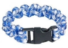 Paracord hikers survival braclet - blue/white 8 inch
