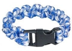 Paracord hikers survival braclet - blue/white 9 inch