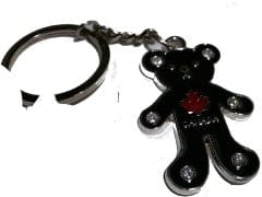 BLACK POOH STUDDED CANADA KEYCHAIN - Brantford Surplus