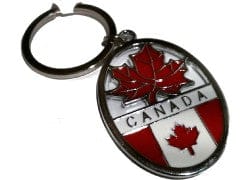 MAPLE LEAF OVAL CANADA KEYCHAIN - Brantford Surplus