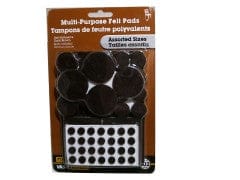 Felt pads multipurpose 102 pc 6 strips 56-10mm 16-19mm 16-25mm 4-38mm
