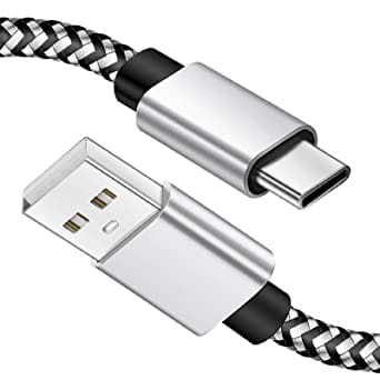 Cable - USB Type-C 6.6ft Black Braided - Brantford Surplus