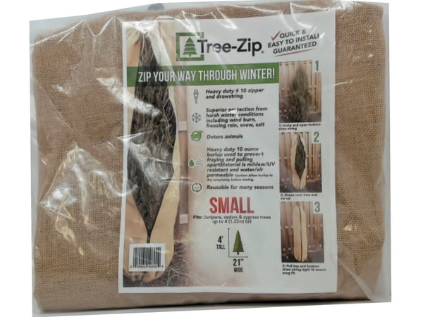Tree Bag Burlap Small 4' x 21" Tree-Zip