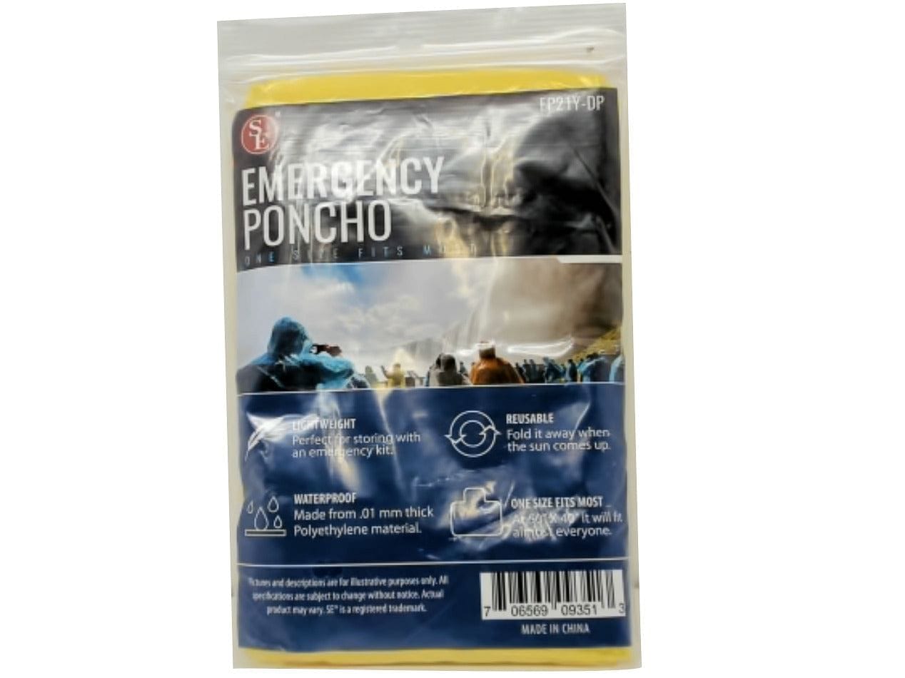 Emergency Poncho One Size Yellow Polyethylene(promo) - Brantford Surplus