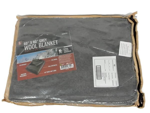 Wool Blanket 60" x 80" Grey Survivor Series