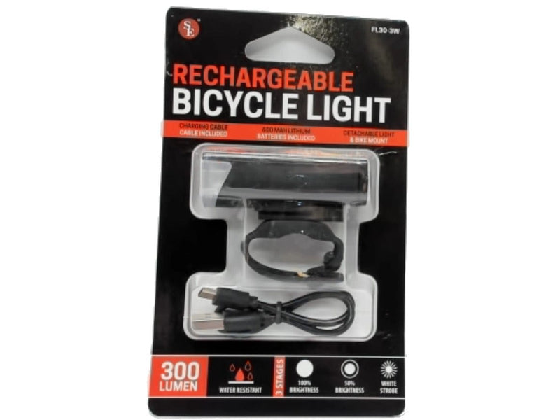 Rechargeable Bicycle Light 300 Lumens 3 Settings