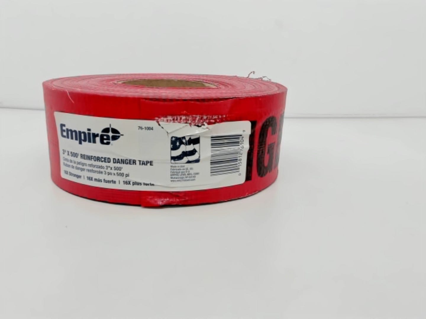 Reinforced Danger Tape 3" X 500' Red Empire - Brantford Surplus