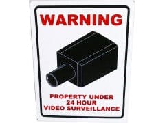 Warning Sign Small 5.5"x7" 24 Hour Surveillance