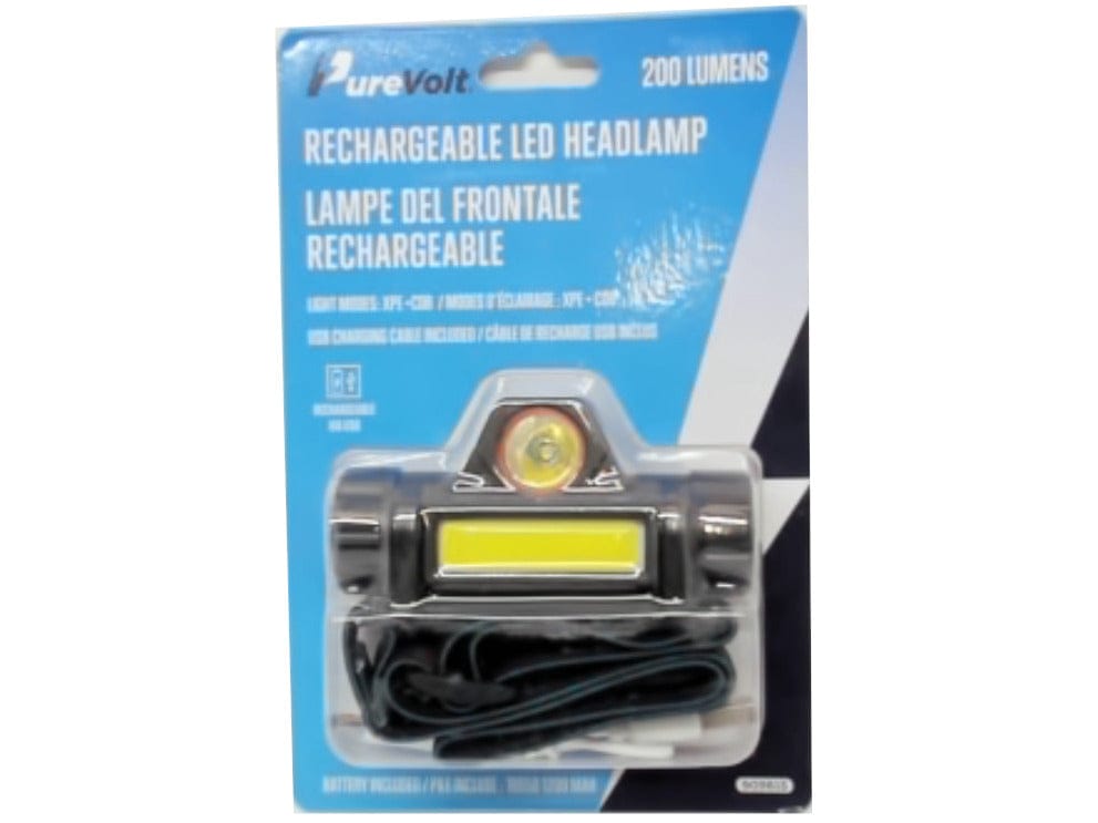 Rechargeable LED Headlamp 200 Lumens Purevolt - Brantford Surplus