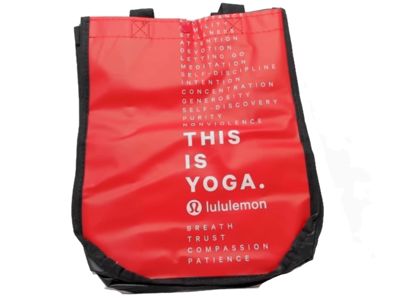 Reuseable Bag Red Small Lululemon "this Is Yoga" - Brantford Surplus