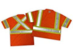 Safety T-Shirt 2XL Orange w/Grey & Yellow Stripe