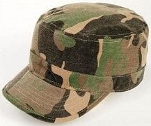 Military Style Fatigue hat - washed camo