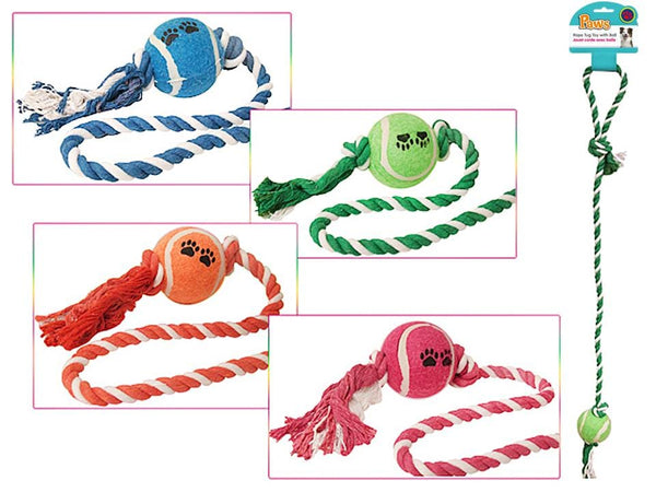 PAWS. 29"" Rope w/Ball 4/c