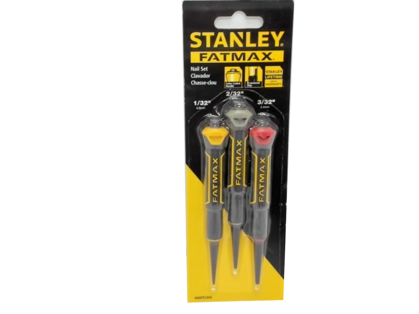 Nail punch set - 3 pc 1/32 2/32 3/32 inch Stanley fatmax - Brantford Surplus