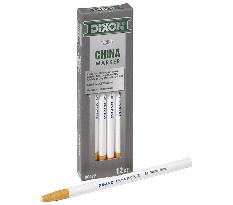 China markers 12pk- paper wrapped white