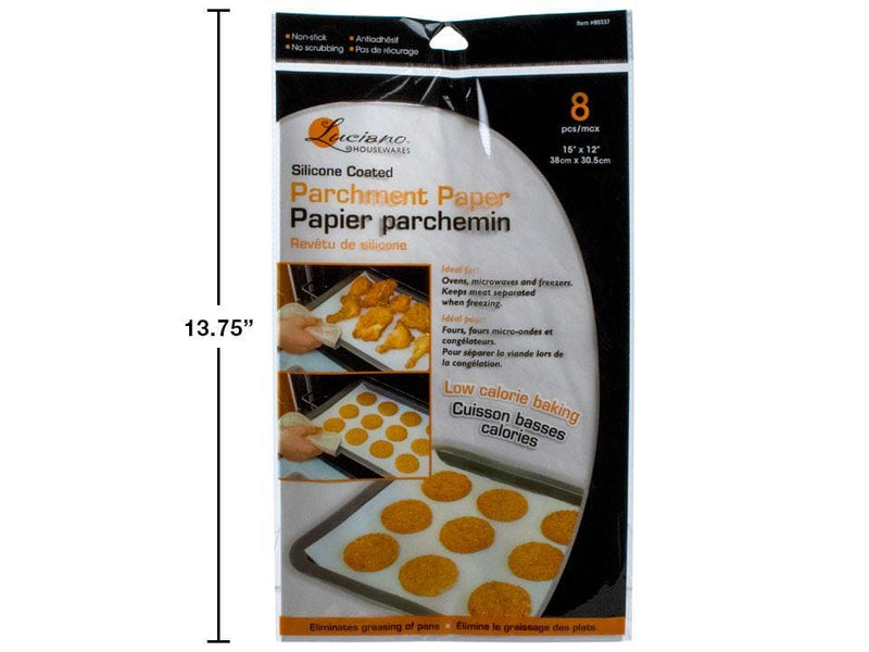 Luciano, 8-pc Parchment Paper, 15x 12",Silicone Coated,printed bag