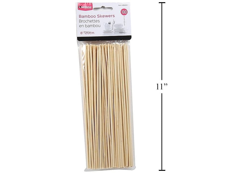 "Luciano  100-pc 8"" Bamboo Skewers" - Brantford Surplus